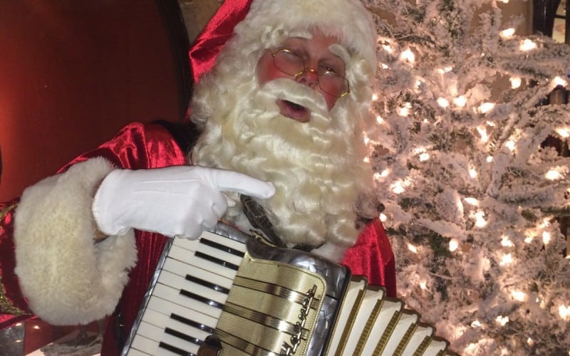 Kerstman met accordeon boek je voordelig bij Burolivemuziek.nl